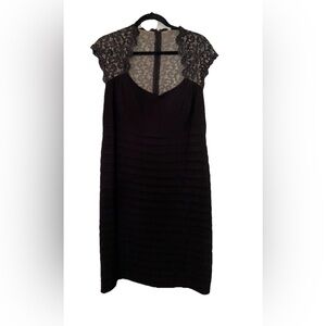 Elegant Black Lace Cap Sleeve Dress
Size 14w